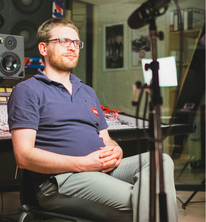 Jonas Zadow im Filmstudio